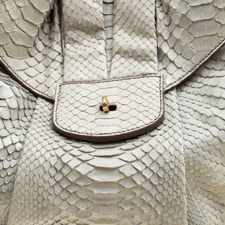 Pre Owned Zagliani Grey Python JJ Hobo