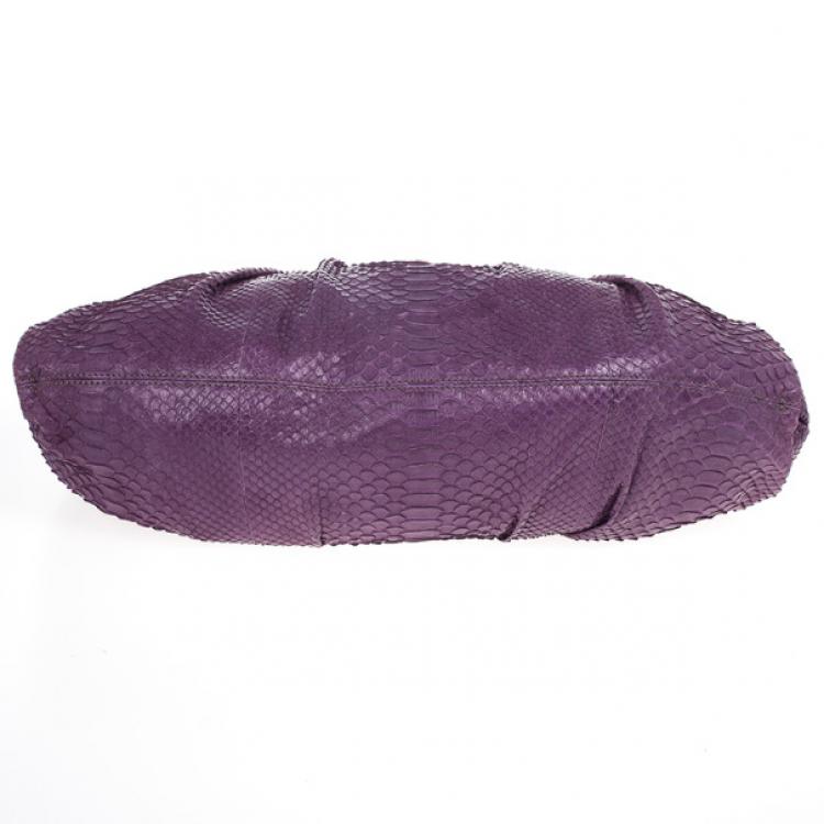 Pre Owned Zagliani Python Chain Strap Shoulder Bag