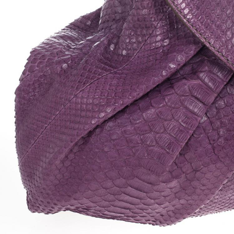 Pre Owned Zagliani Python Chain Strap Shoulder Bag