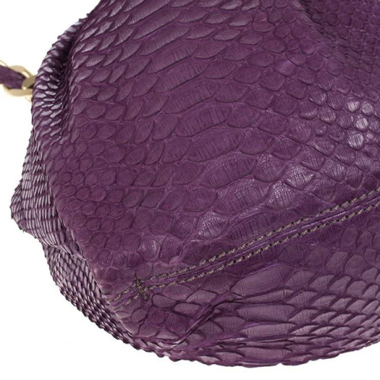 Pre Owned Zagliani Python Chain Strap Shoulder Bag