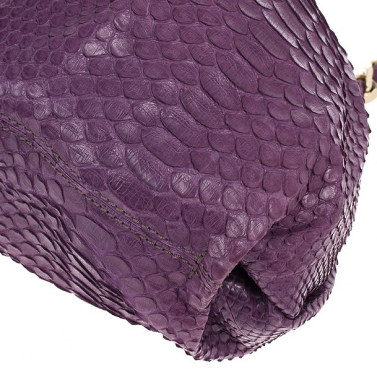 Pre Owned Zagliani Python Chain Strap Shoulder Bag