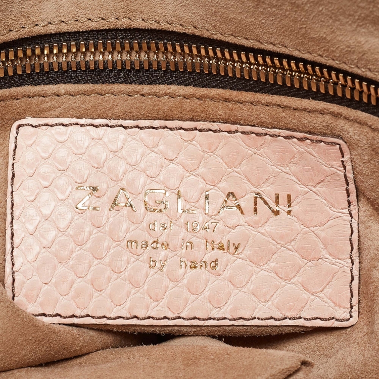 Pre Owned Zagliani Pink Python JJ Hobo