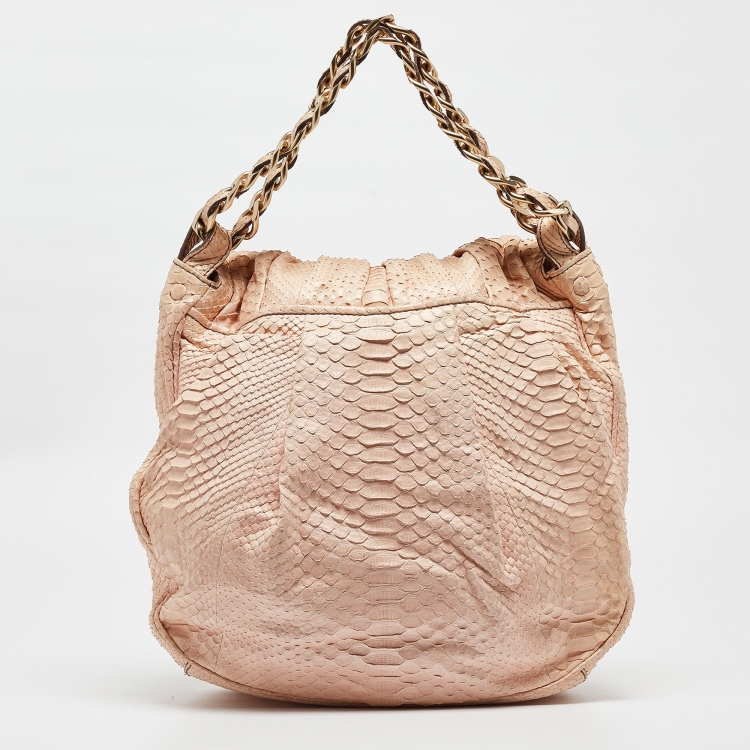 Pre Owned Zagliani Pink Python JJ Hobo