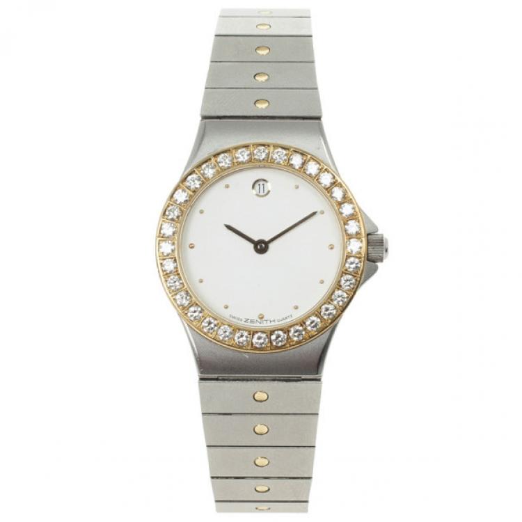 Pre Owned Zenith Pacific Stainless Steel and Diamond Womens Watch 26 MM