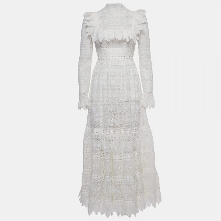 Zimmermann White Lace Prima Insert Trim Maxi Dress S Zimmermann | The ...