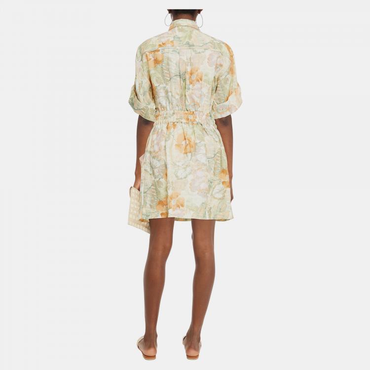 مملوكة مسبقًا Zimmermann Multicolor Printed Linen Mini Dress S