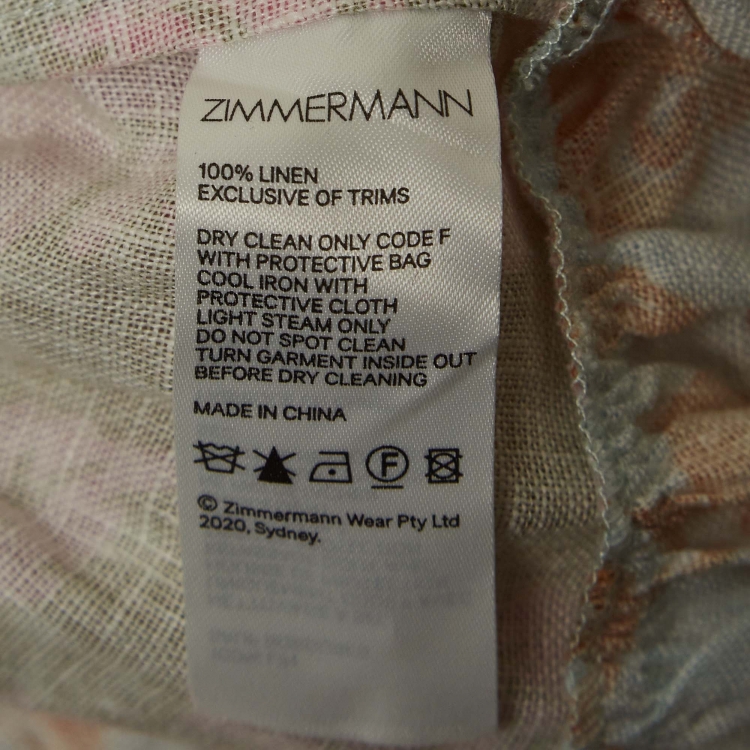 Pre Owned Zimmermann Multicolor Floral Printed Linen Lovestruck V-Neck Mini Dress M
