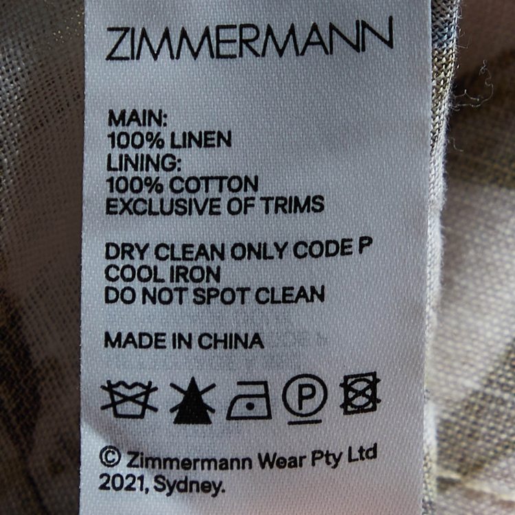 Pre Owned Zimmermann  Multicolor Aliane Floral Linen Belted Playsuit S