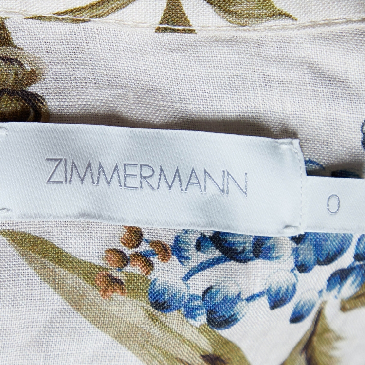 Pre Owned Zimmermann  Multicolor Aliane Floral Linen Belted Playsuit S