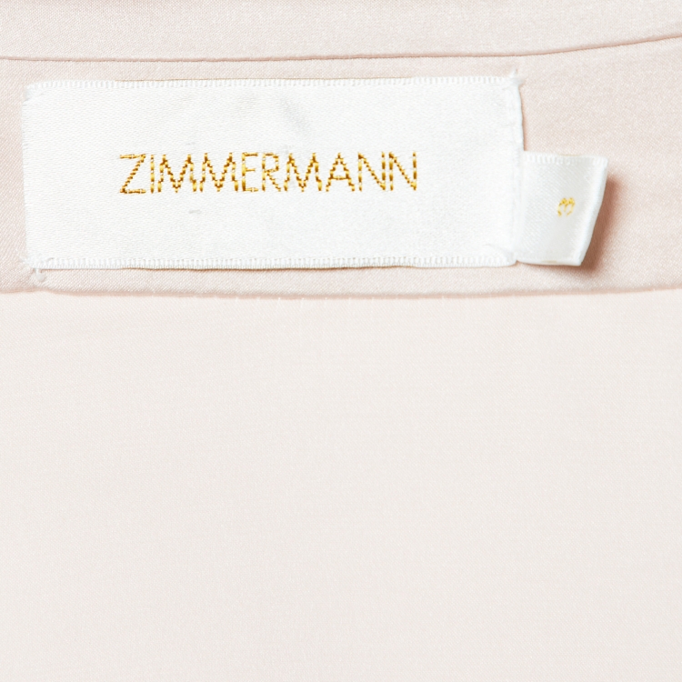 مملوكة مسبقًا Zimmermann Pink Satin Wrap-Around Mini Dress L
