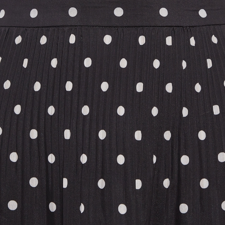 Pre Owned Zimmermann Black Polka Dots Plisse Tiered Midi Skirt M