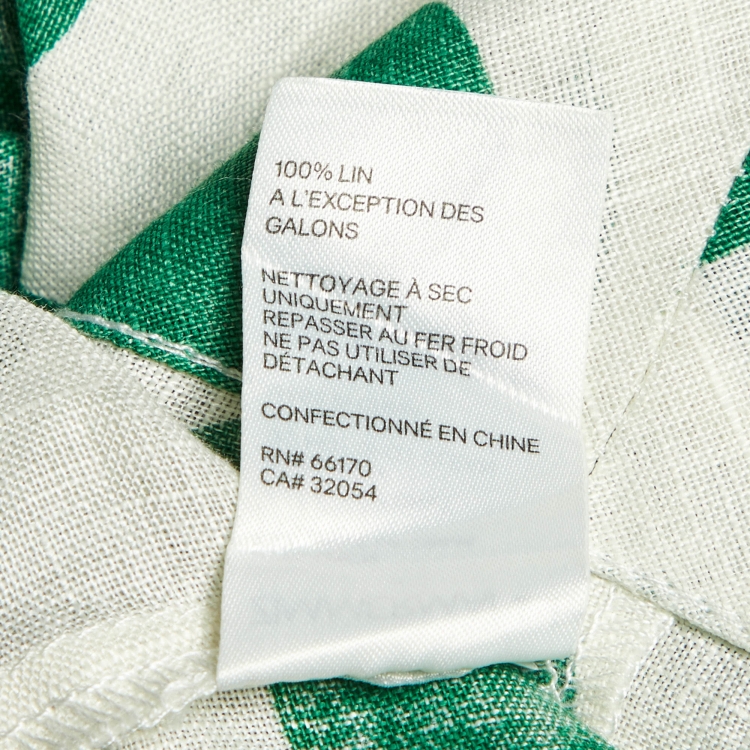 Pre Owned Zimmermann Green Polka Dot Print Linen Midi Skirt S
