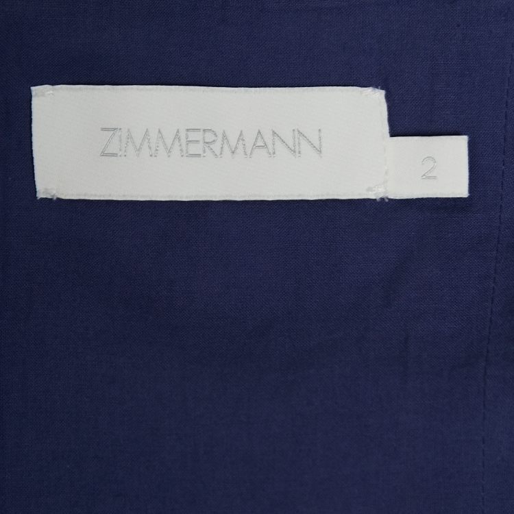 Pre Owned Zimmermann Blue Floral Printed Linen Mini Dress M