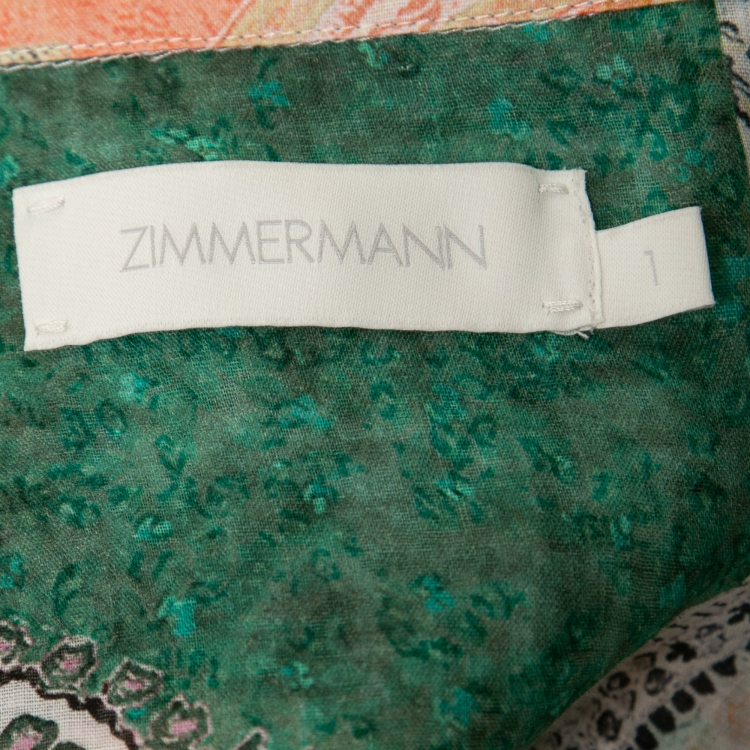 Pre Owned Zimmermann White Paisley Printed Linen Shirt & Shorts Set M
