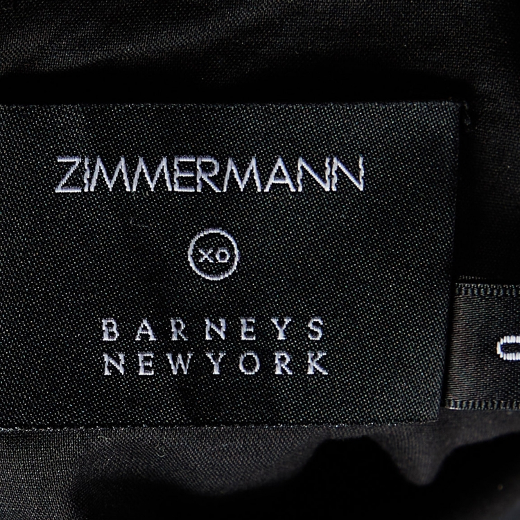 Pre Owned Zimmermann Black Linen & Lace Detail Mini Dress S