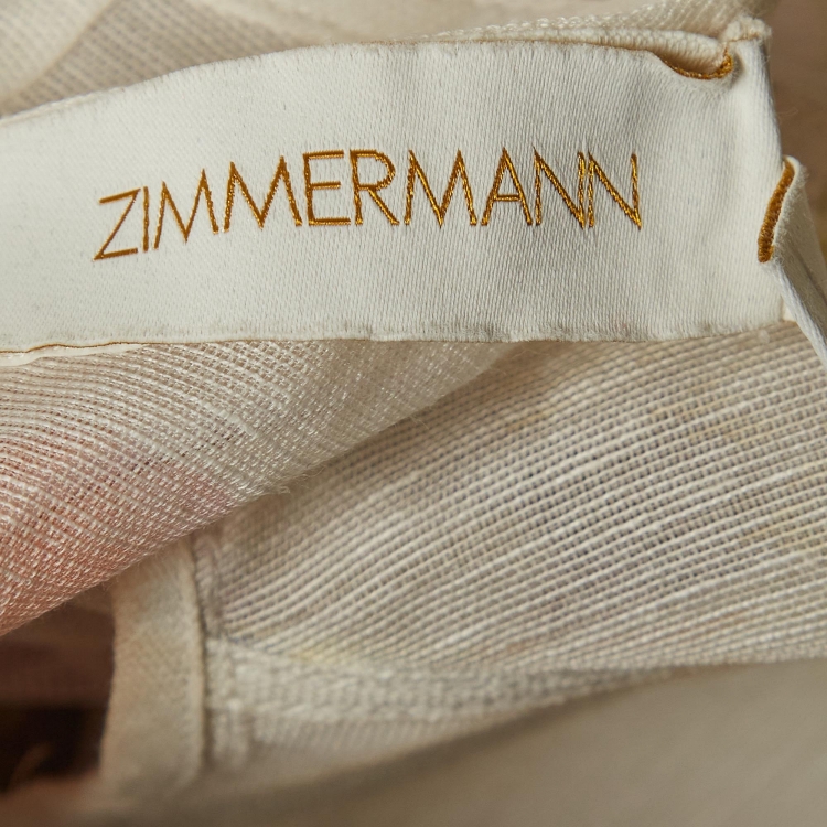 Pre Owned Zimmermann Multicolor Floral Print Linen-Blend Mini Dress S