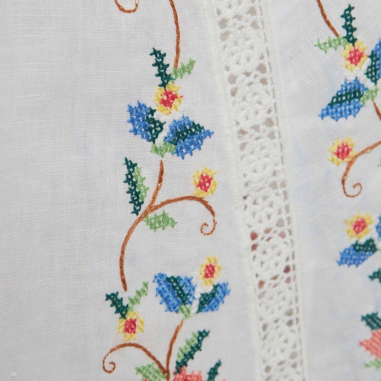 Pre Owned Zimmermann White Laelia Cross Stitch Cotton Blend Sleeveless Mid Dress M