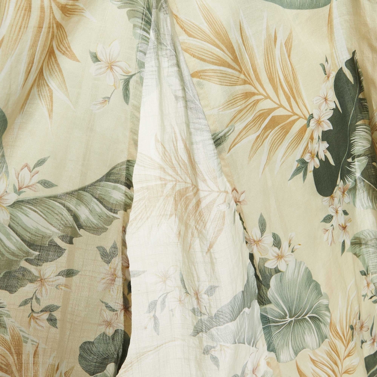 Pre Owned Zimmermann Cream Printed Cotton Maxi Dress S