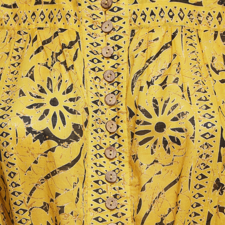 Pre Owned Zimmermann Yellow Printed Lulu Cotton Mini Dress M