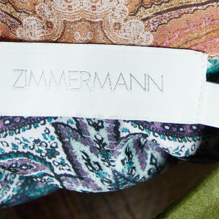 Pre Owned Zimmermann Multicolor Paisley Print Silk Anneke Shirt M