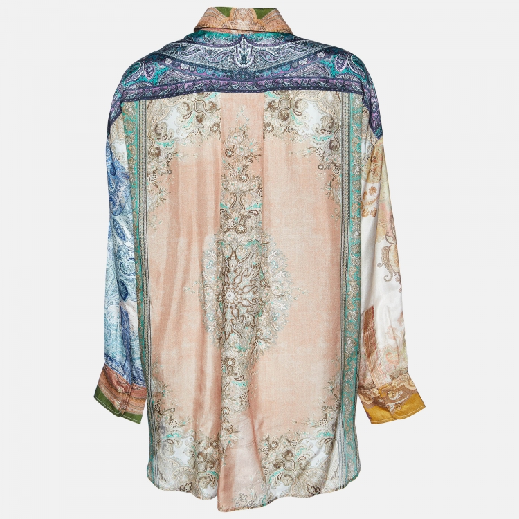 Pre Owned Zimmermann Multicolor Paisley Print Silk Anneke Shirt M