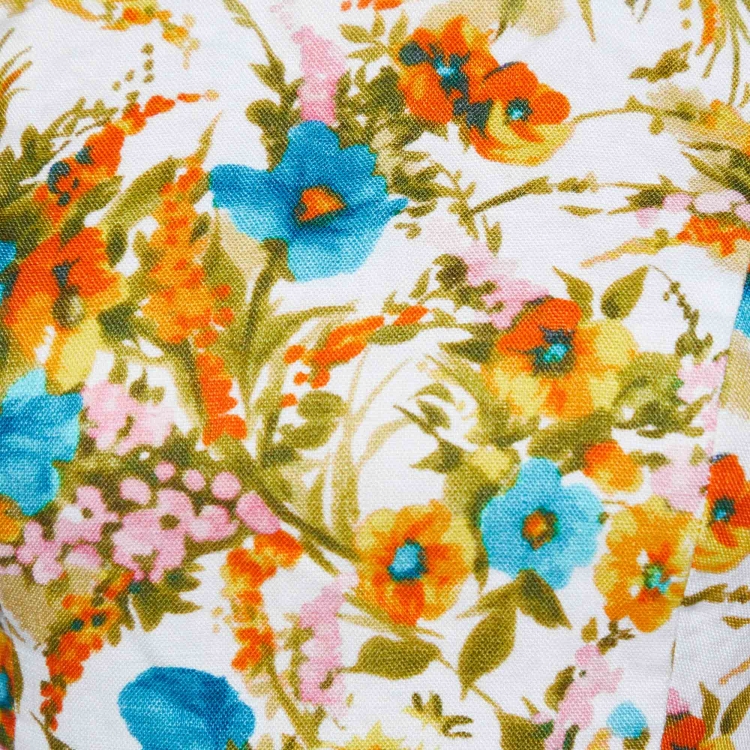 Pre Owned Zimmermann Multicolor Floral Print Linen Estelle Crop Top M