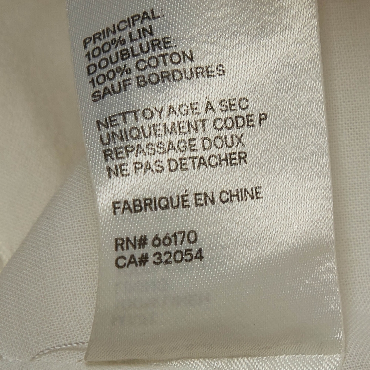 Pre Owned Zimmermann White Linen Backless Midi Dress M