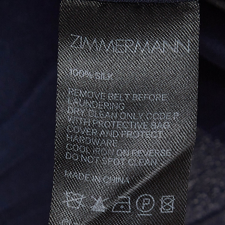 مملوكة مسبقًا Zimmermann Navy Blue Silk Buttoned Front Jumpsuit M