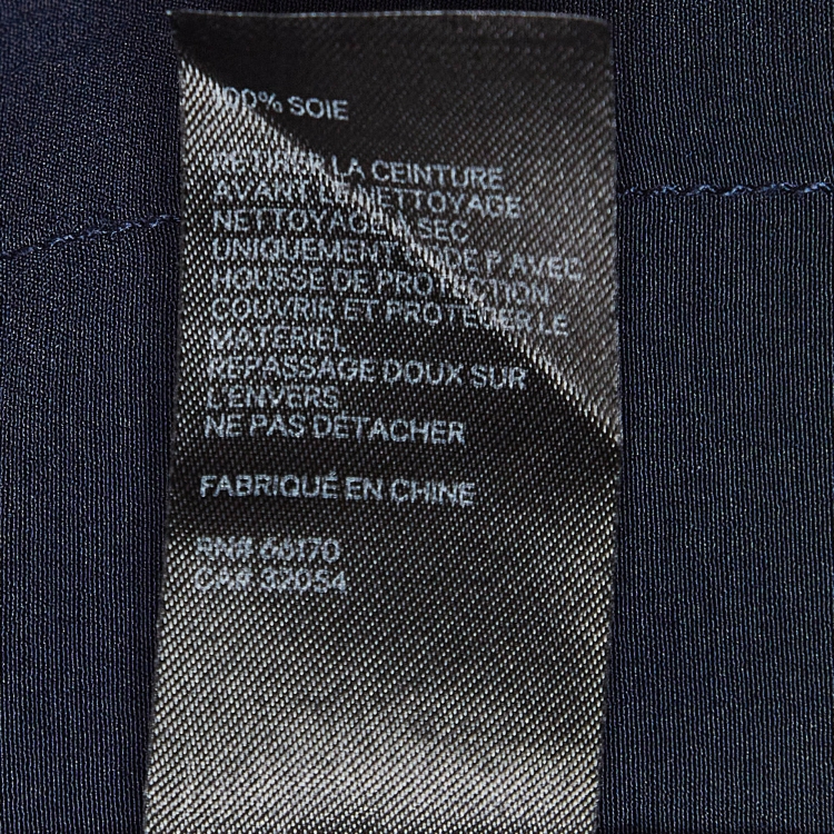 مملوكة مسبقًا Zimmermann Navy Blue Silk Buttoned Front Jumpsuit M
