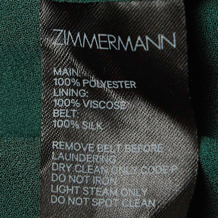 Pre Owned Zimmermann Green Leopard Print Long Dress XL