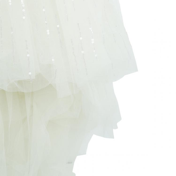 Pre Owned Zuhair Murad Tiana Strapless Floral Embellished Wedding Dress M