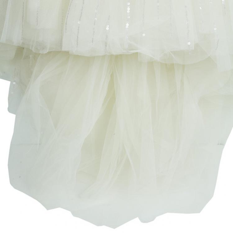 Pre Owned Zuhair Murad Tiana Strapless Floral Embellished Wedding Dress M