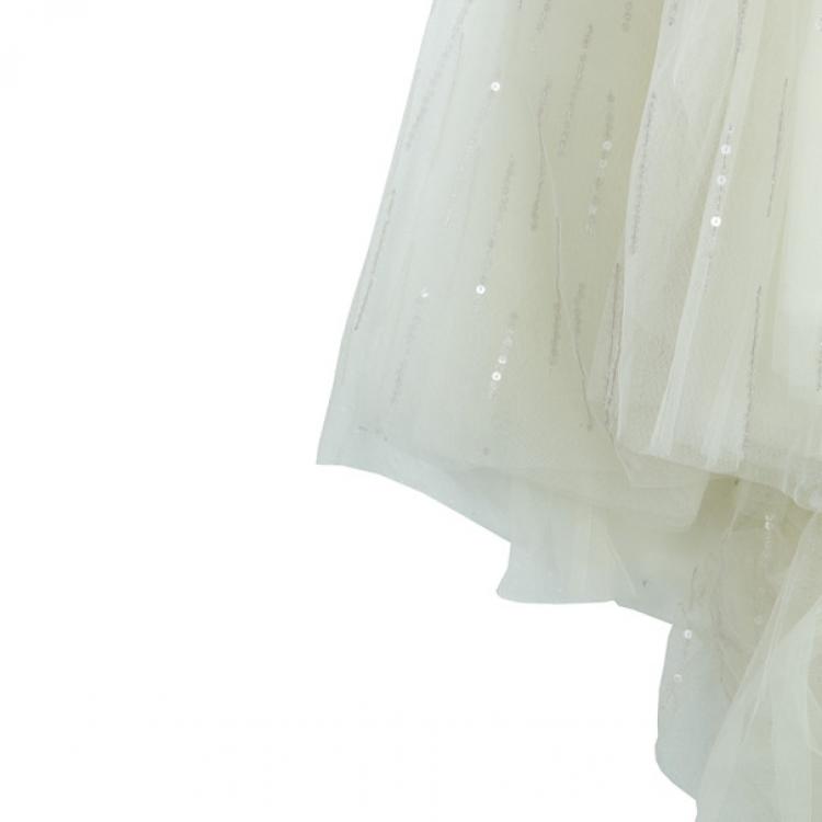 Pre Owned Zuhair Murad Tiana Strapless Floral Embellished Wedding Dress M