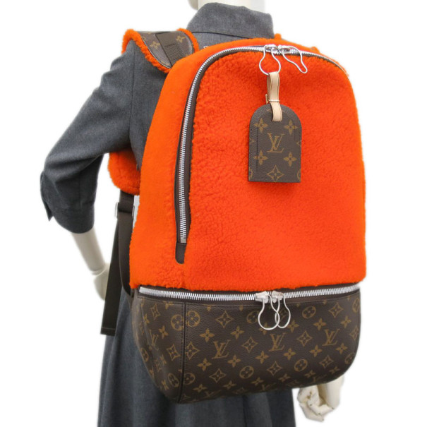 Louis Vuitton Orange Monongram Fleece Celebrating Backpack - Buy & Sell - LC