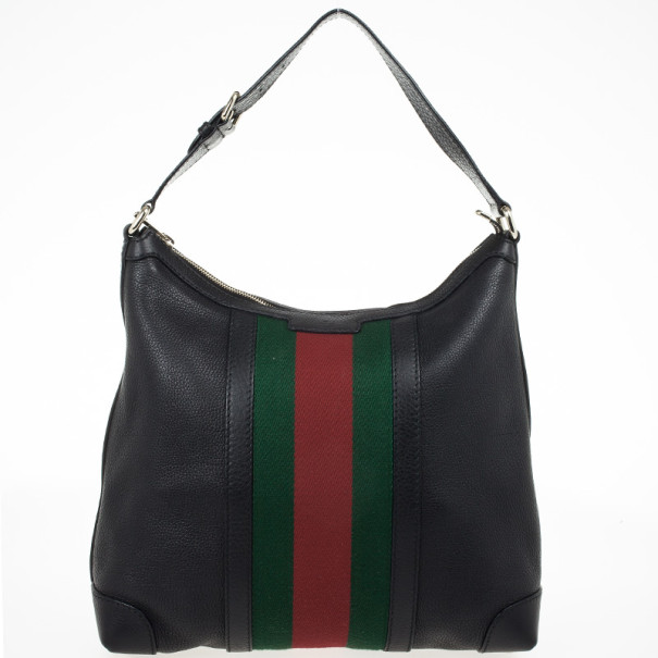 Gucci Black Leather Red Green Stripe Hobo 30031 At Best Price Tlc Gucci Black Leather Red Green Stripe Hobo Nextprev Prevnext