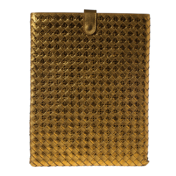 Bottega Veneta Oro Bruciato Intrecciato Ayers iPad Case