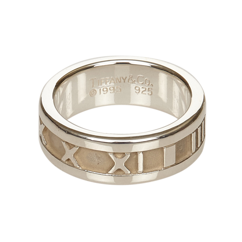 Tiffany & Co. Atlas Silver Medium Band Ring Size 55