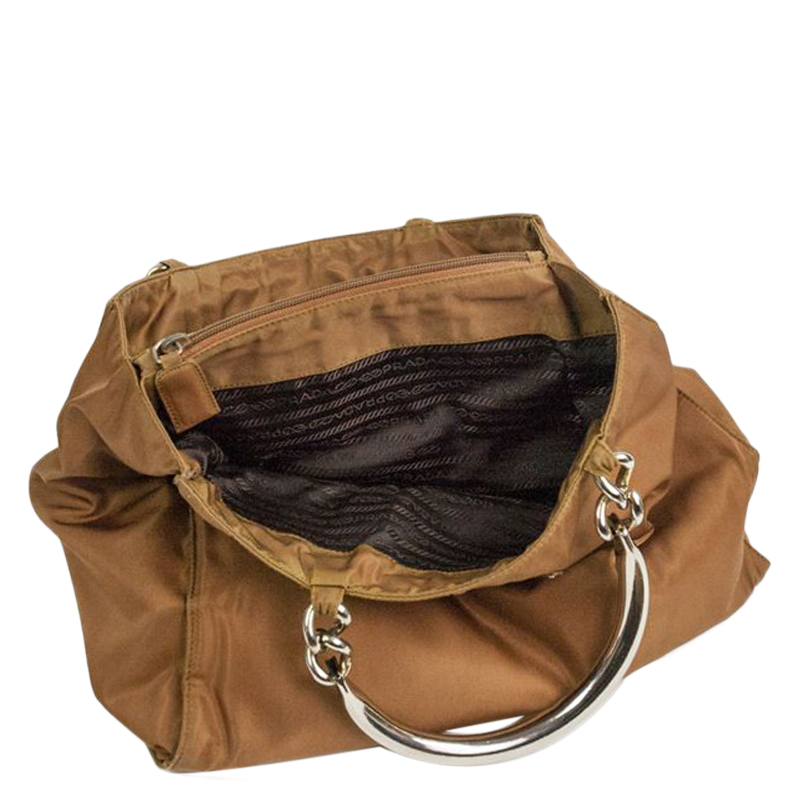 

Prada Brown Sailcloth Top Handle Bag