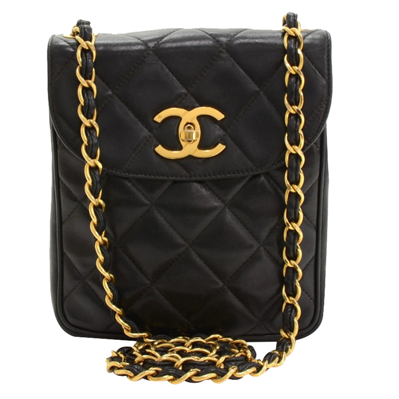 Chanel Black Quilted Lambskin Mini CC Shoulder Bag