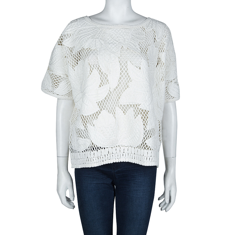 

Isabel Marant Etoile White Applique Crochet Top