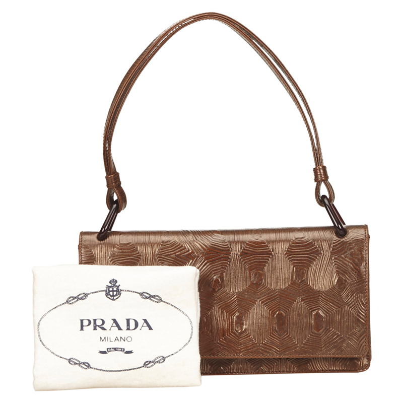 prada textured leather shoulder bag