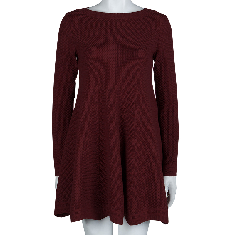 

Alaia Burgundy A-Line Knit Dress