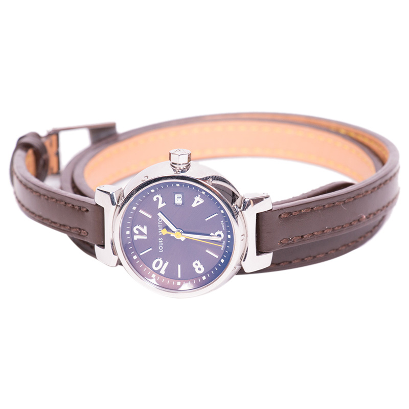 

Louis Vuitton Brown Stainless Steel Tambour Women's Wristwatch