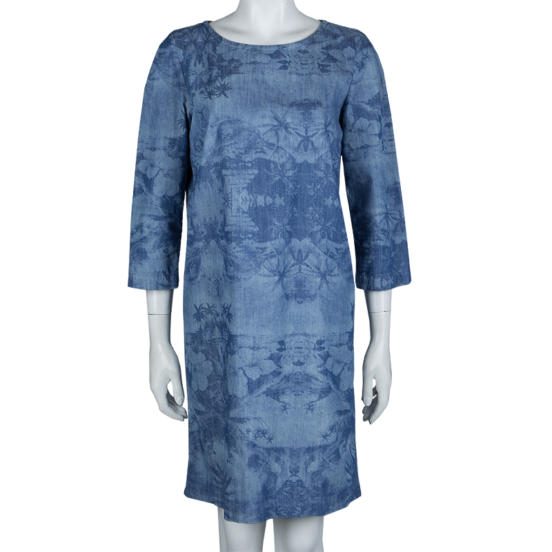 

Stella McCartney Blue Printed Denim Effect Dress