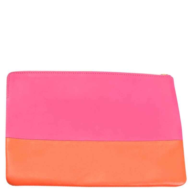 

Celine Bi Color Leather Pouch, Multicolor