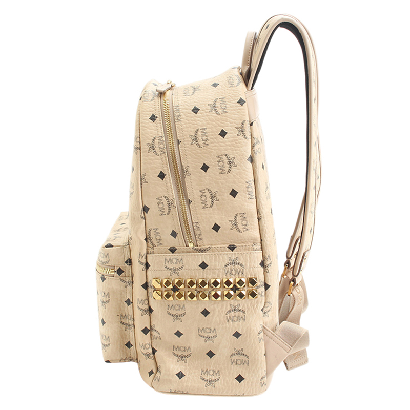 

MCM Beige Visetos Coated Canvas Stark Backpack