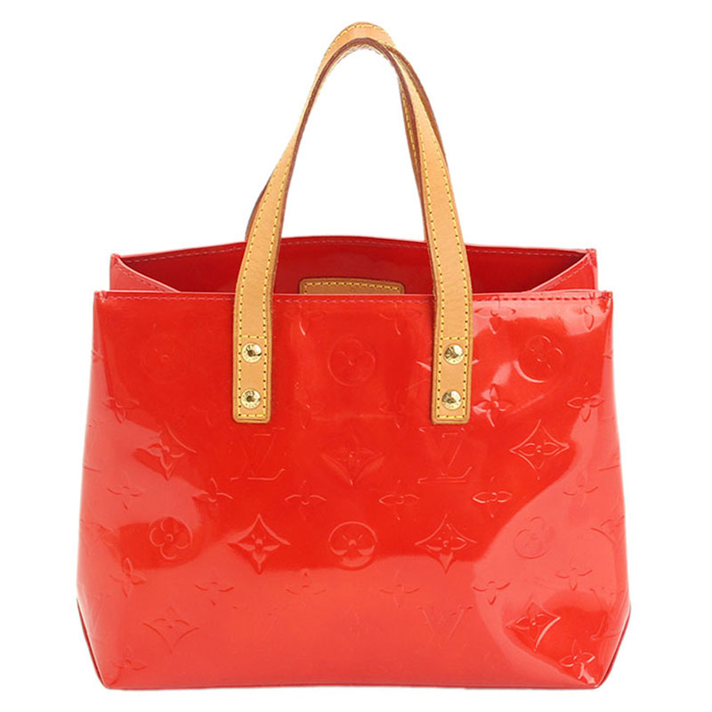 Pre Owned Louis Vuitton Orange Sunset Monogram Vernis Reade PM Bag