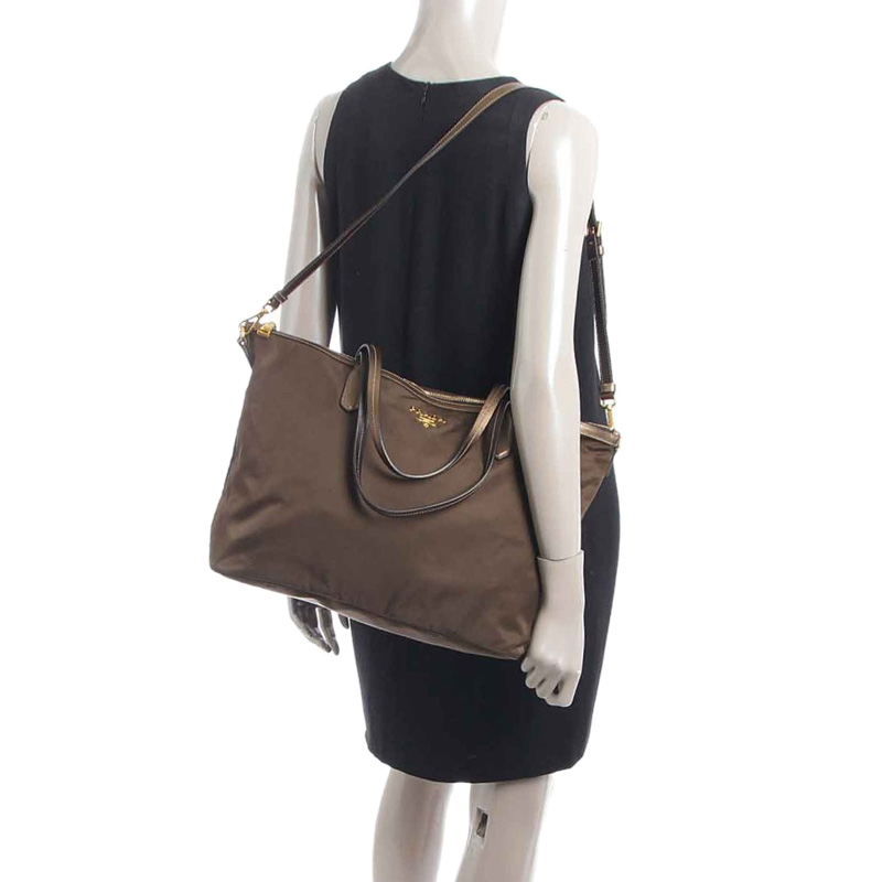 

Prada Brown Tessuto Nylon Tote