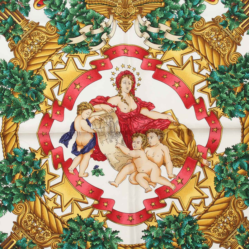 

Hermes Blue and Red Europe Silk Square Scarf, Multicolor