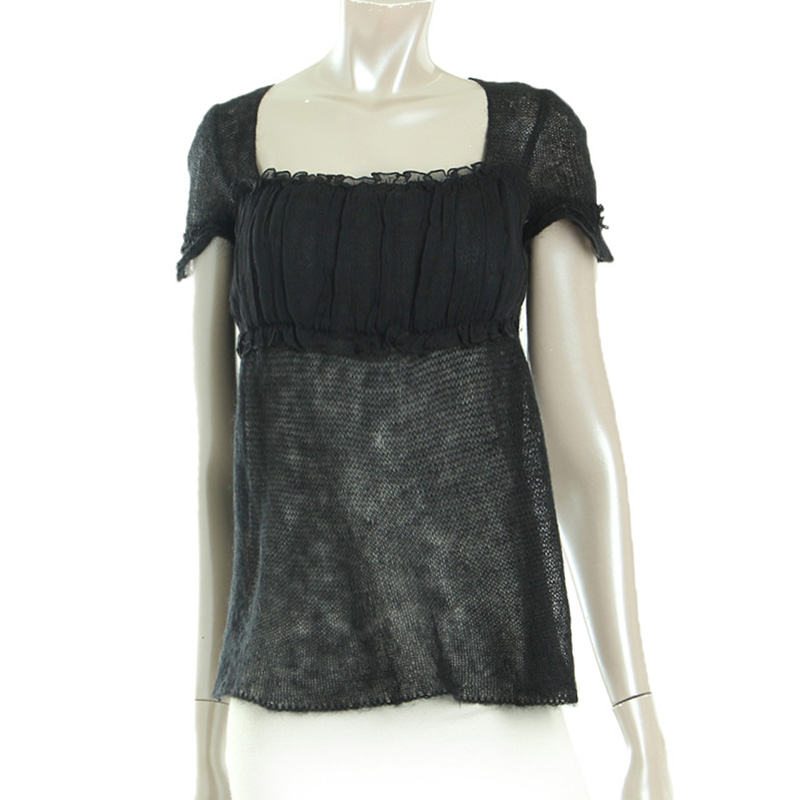 

Miu Miu Black Mohair Knit Babydoll Top